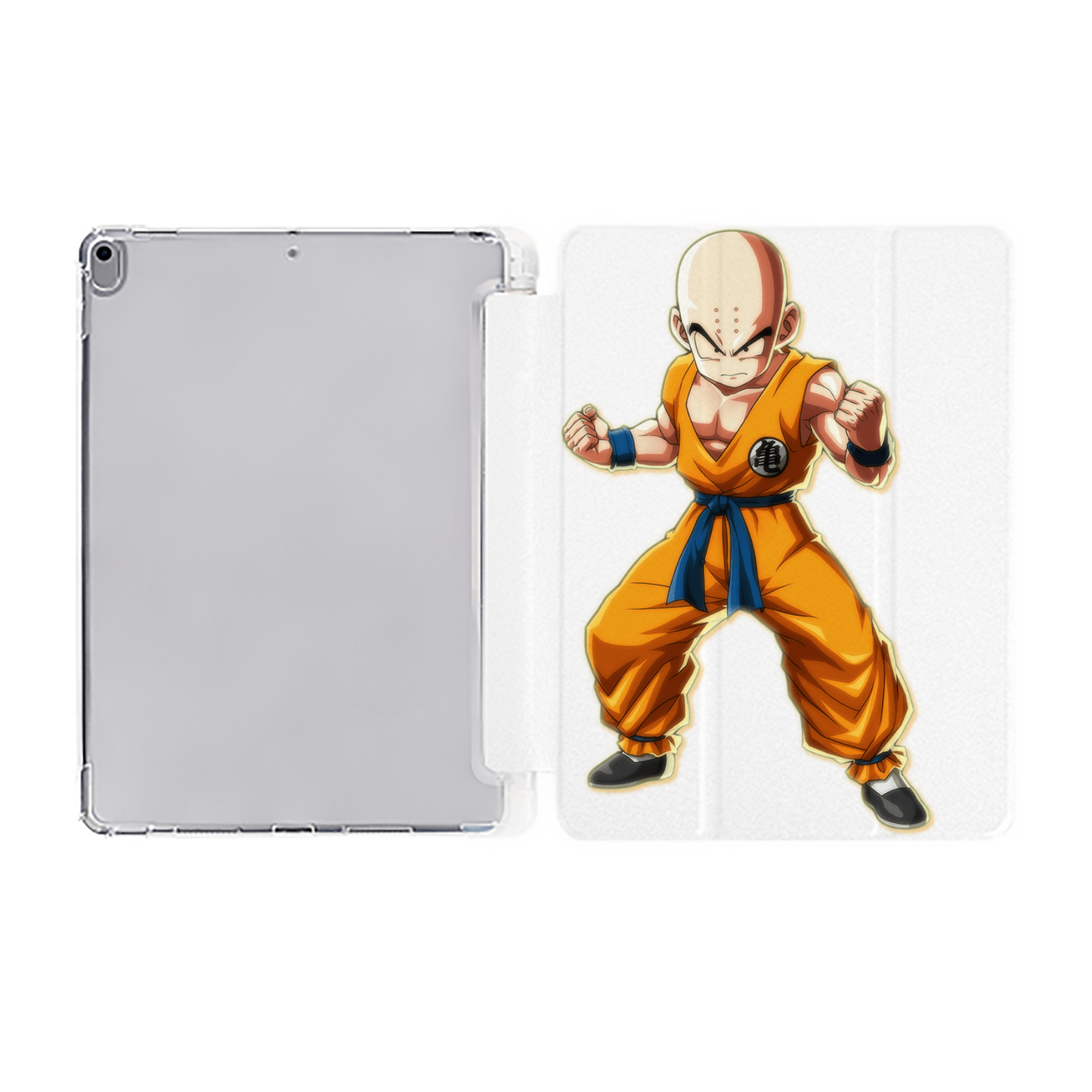 （画像用） ドラゴンボール クリリン DRAGON BALL krillin IPad ケース ペン収納付き 三つ折りスタンド PUレザー×シリコン 対応機種9.5/10.5/10.9インチ